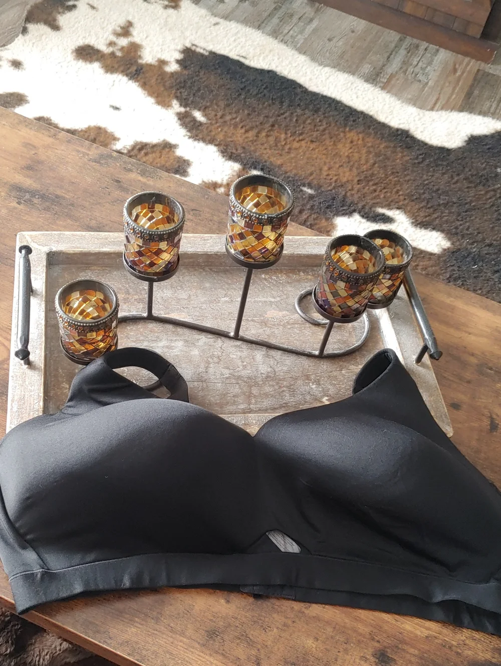 Gorgeous Cacique 48DDD Black Vented Padded Wirefree Sexy Bra